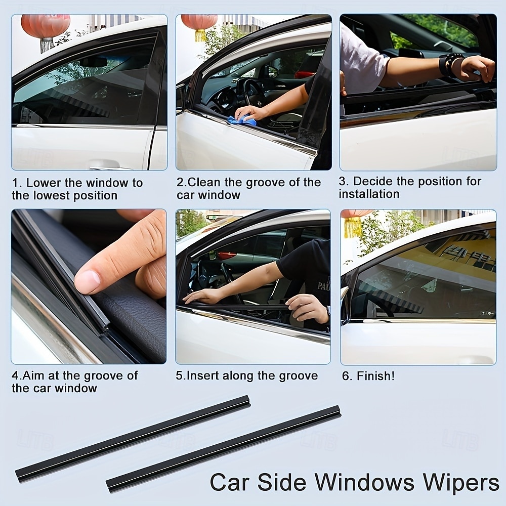 4 Car Side Window Wipers - Left Side Snow and Dirt Removal Clear Driver and Passenger Window Visibility Weather Resistant Rubber Wiper Blades 2026 - $13.99 –P6