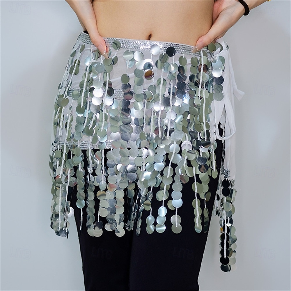Samba Dancewear Eșarfă talie pentru dansul din buric - Fustă scurtă cu franjuri și paiete costum sexy de club de noapte pentru dansuri indiene - Costum de performanță 2026 - $30.99 –P6