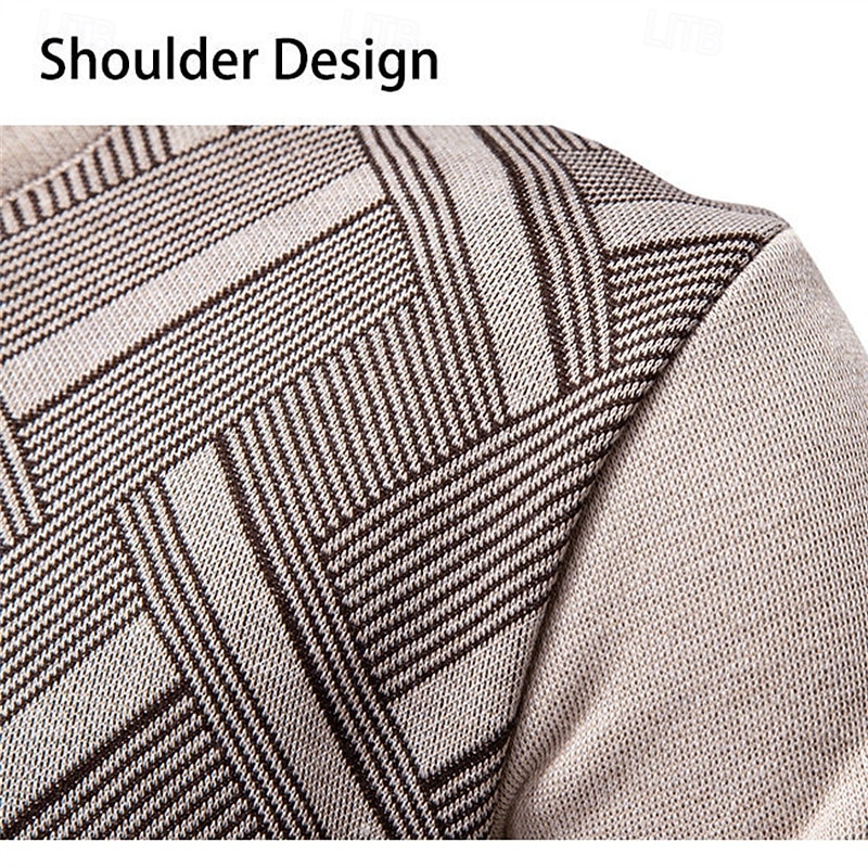 Муж. Пуловер Свитер Вязаный свитер Рельефный узор Вязать Обычные топы Трикотаж Геометрический принт Вырез под горло Мода Классический Отпуск На каждый день Одежда Наступила зима Синий Винный L XL 2XL 2026 - $21.99 –P19