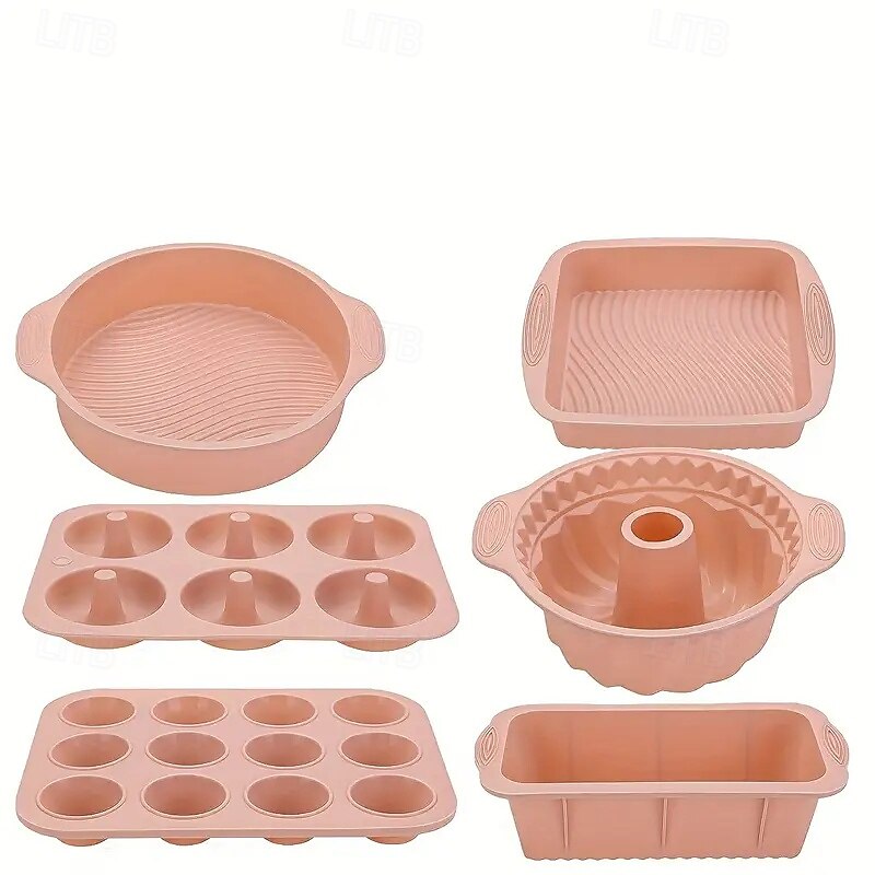 Набор из 6 силиконовых инструментов для выпечки, устойчивых к высоким температурам, противень для выпечки в духовке, форма для тостов, кухонные принадлежности для выпечки 2026 - $60.99 –P3