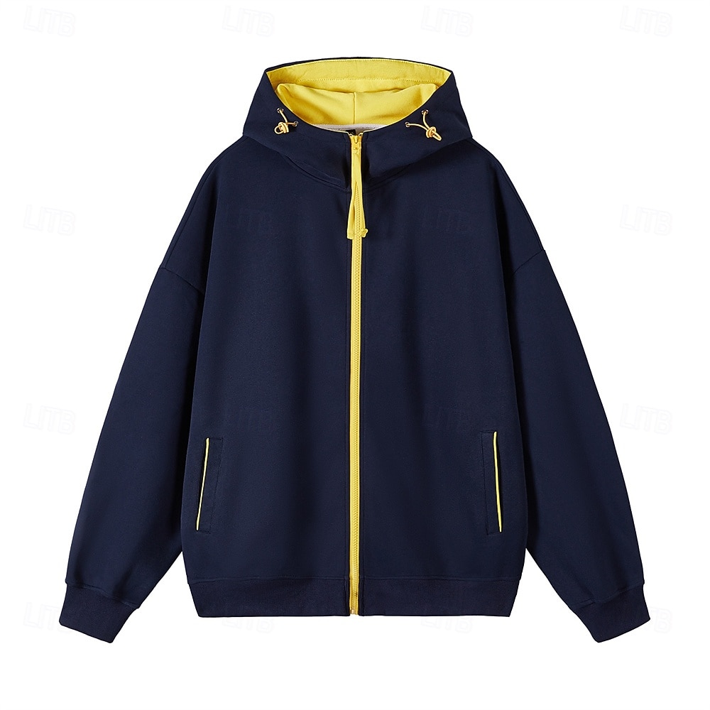Herr Huvtröja Huvtröja med dragkedja Huvtröjor med dragkedja Vit Marinblå Huva Slät Dragkedja Ficka Sport & Utomhus Dagligen Helgdag Polyester Streetwear Grundläggande Ledigt Vår Höst Kläder Pull 2026 - $32.99 –P2