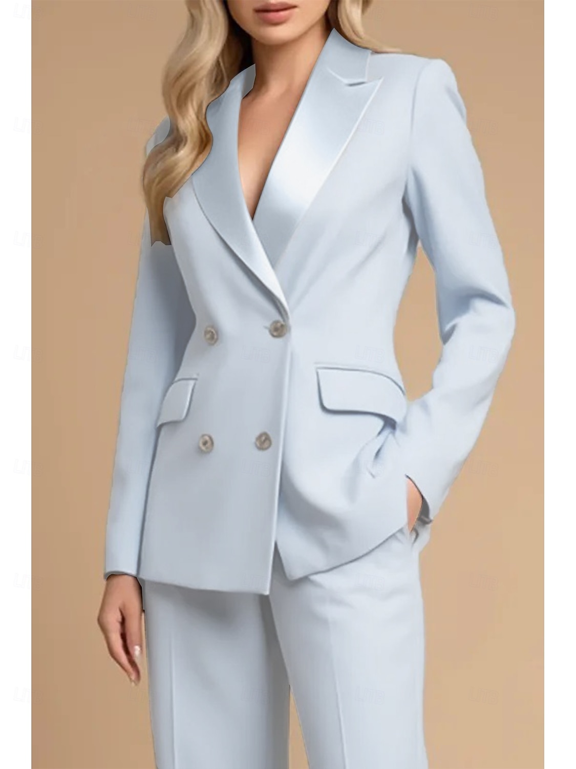 Per donna Abiti da 2 pezzi Formale Ospite di nozze Crepe Elasticizzato Elegante Vintage Minimalista Manica Lunga Lunghezza al pavimento Risvolto a punta Doppiopetto del 2026 a $178.99 –P1