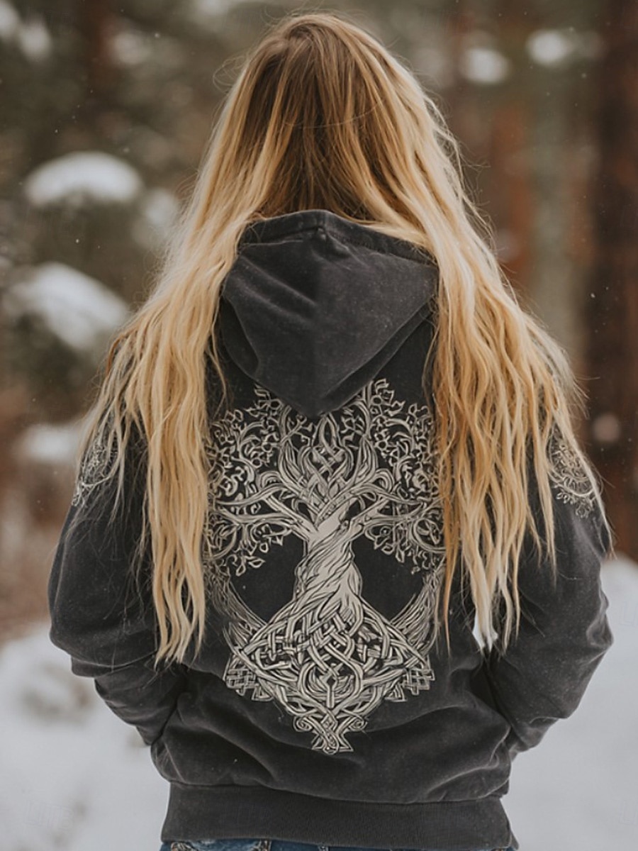 Per donna Felpe con cappuccio Cerniera Tasca Stampato Grafico Plaid Moda Western Casual Manica Lunga Con Cappuccio Top Regolari Casuale Streetwear Abbigliamento Quotidiano Grigio chiaro Grigio scuro del 2026 a $39.99 –P2