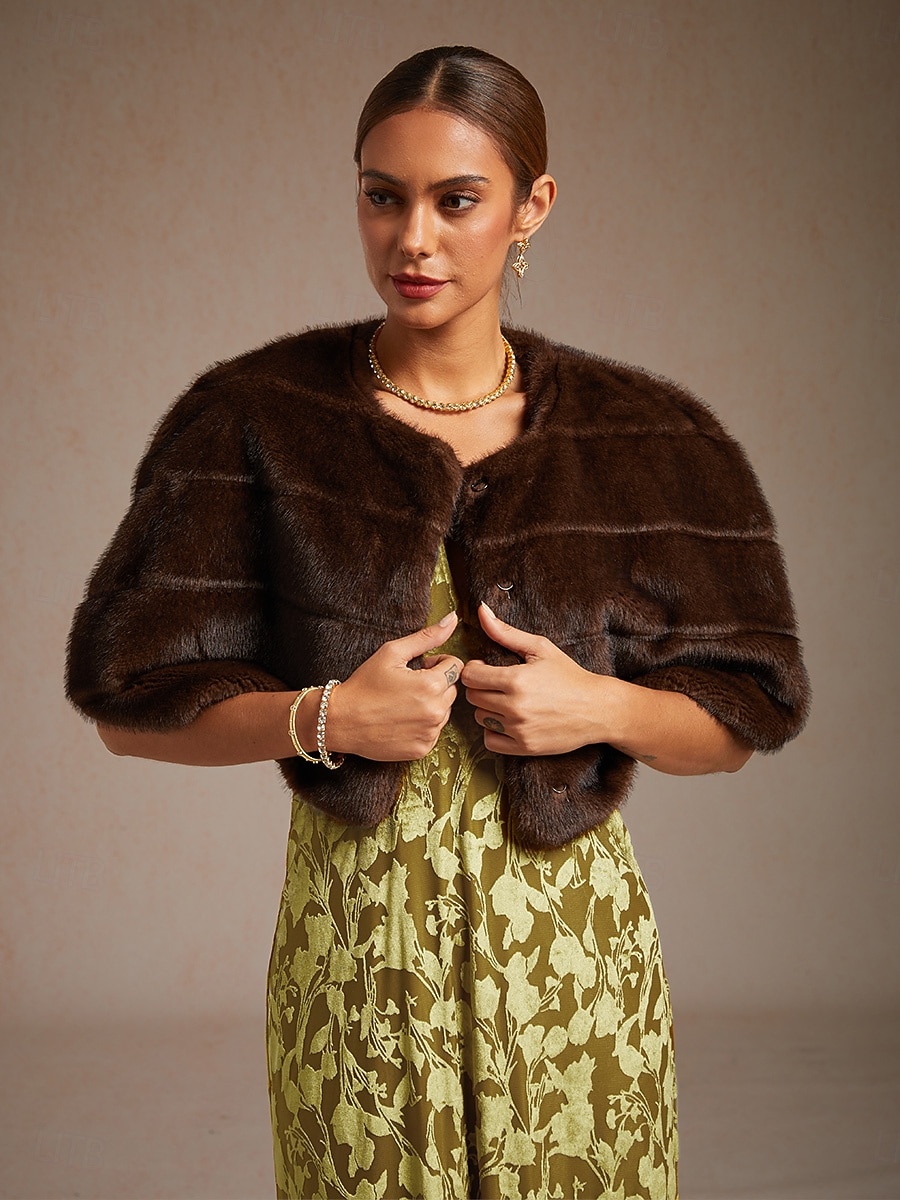 dames maxi-jurk a-lijn jurk fluweel elegant feest bruiloft gast bloemen blad halve mouw v-hals smaragdgroen lente herfst winter 2025 - $121.99 –P6