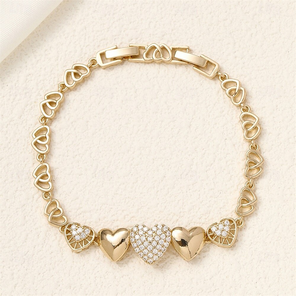 Kubisk Zirkonium Klassisk geometriske Kjæreste Elegant Personalisert Enkel trendy Chrome Armbånd Smykker Sølv / Gull Til Bryllup Fest Engasjement Skoleball 2025 - $19.99 –P2