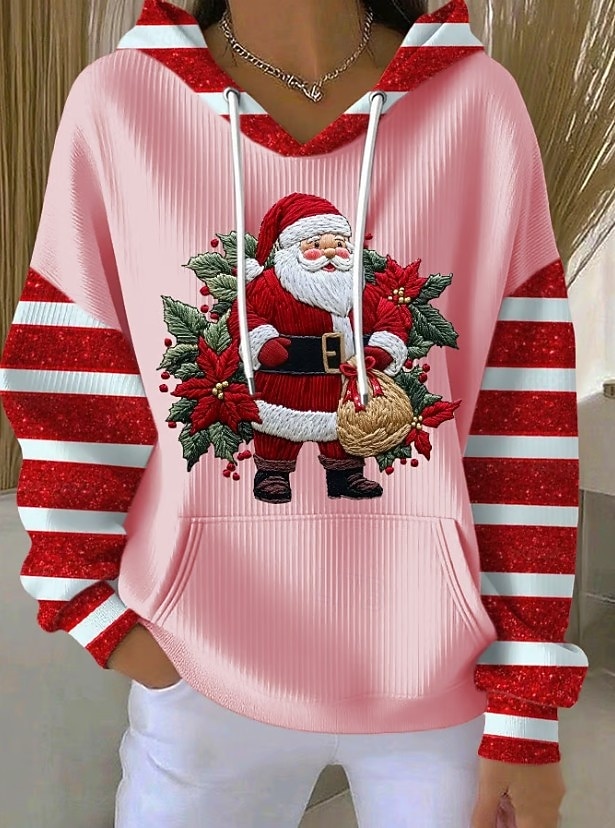 Femmes Sweat à capuche Graphique Arbre de Noël Occasionnel manche longue À capuche Hauts Réguliers Rue Tenue Quotidienne Occasionnel Noir Blanche Rose Claire Rouge Vert Automne Hiver de 2025 ? $36.99 –P4