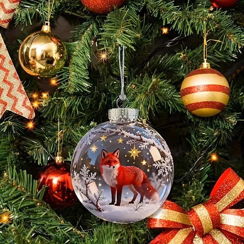 Akrylová ozdoba s motivem divoké zvěře, ručně vyrobená 3D vánoční dekorace se zvířaty, luxusní zimní vánoční dekorace na stromeček. &dárky, třpytivé hvězdné akcenty 2026 - $10.99 –P5