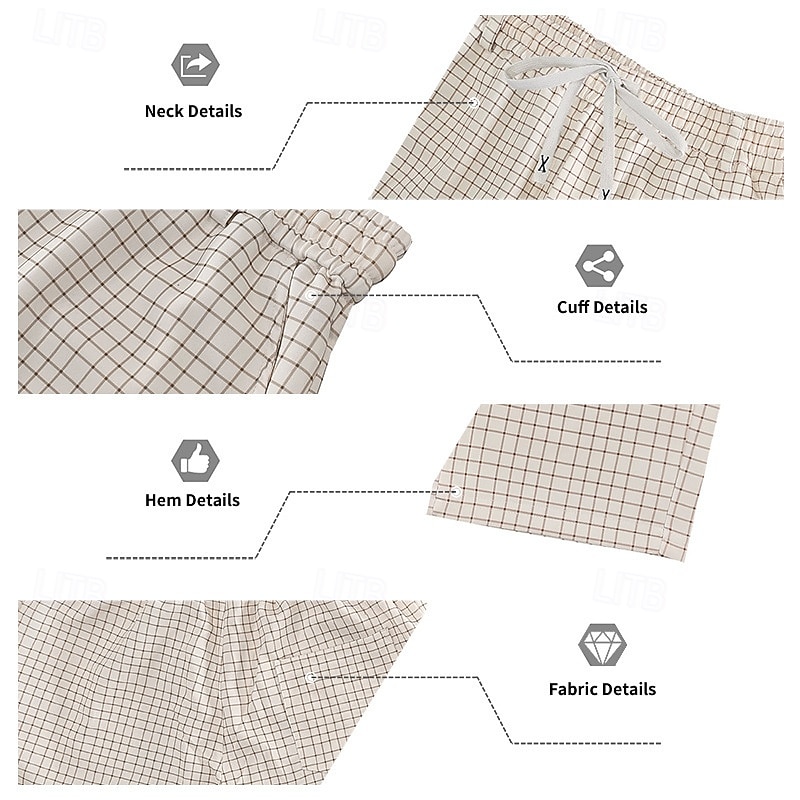 Men's Trousers Casual Pants Drawstring Pocket Elastic Waist Plaid Comfort Soft Outdoor Daily Holiday Fashion Classic Style Dark Khaki Light Khaki Micro-elastic 2026 - $24.99 –P6