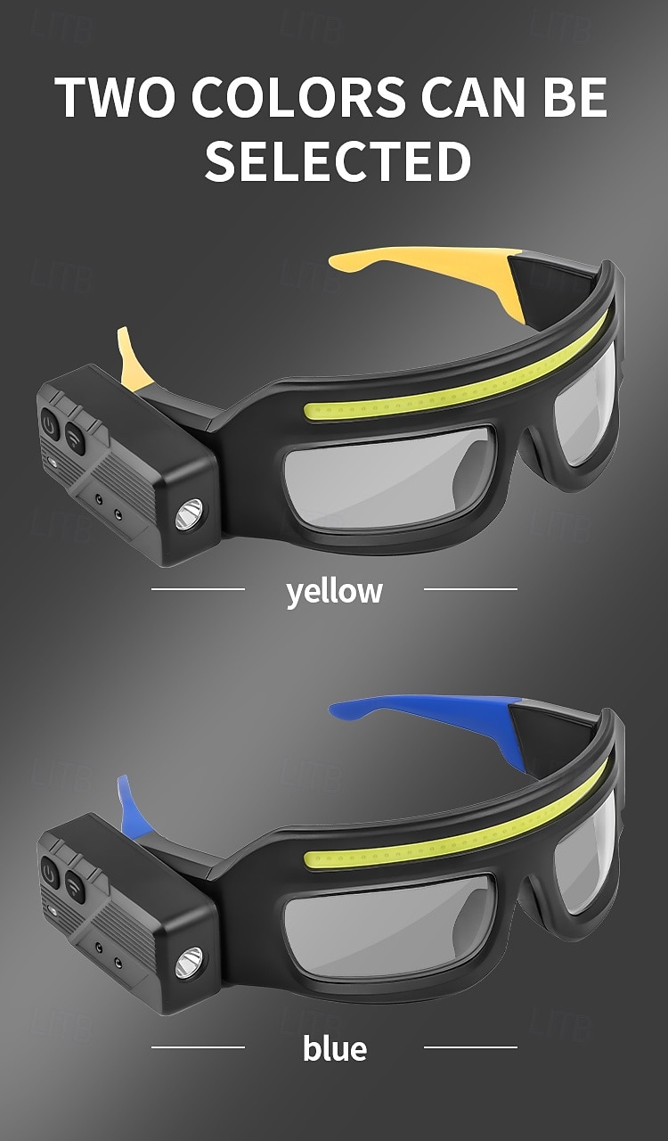 LED-koplampbril - USB-C-oplaadbaar IPX4-waterbestendig Bewegingssensoractivering 3 verlichtingsmodi Verstelbare pootjes Geschikt voor hardlopen, fietsen en buitenactiviteiten 2026 - $31.99 –P2