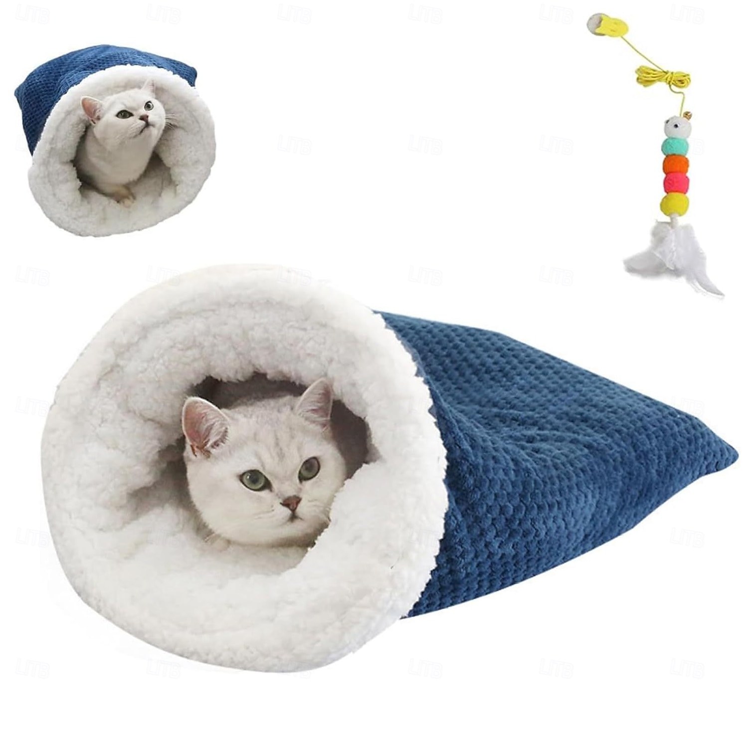 Cat Sleeping Bag Cat Sleeping Bag for Indoor Cats Cozy Winter Soft Plush Self Warm Kittens Indoor Sack 360Wrap Comfortable Pet Snuggle Sack for Cats 2026 - $27.99 –P1