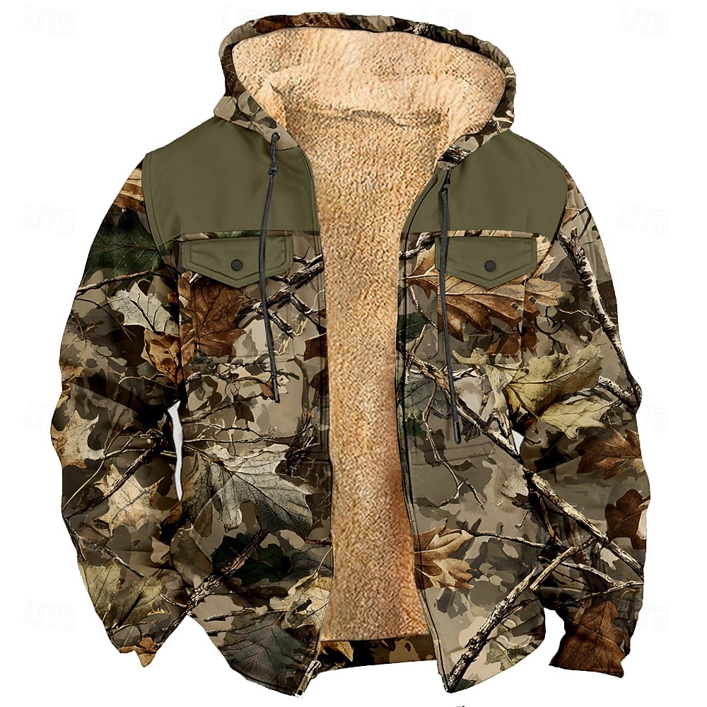 Homens camuflagem Côr Camuflagem Tosão Moletom Jaqueta Moda Legal Diário Vintage retrô Com Capuz Ao ar livre Caça Marron cáqui Verde Tropa Zíper Bolsos Outono Inverno Designer S M L XL XXL XXXL de 2026 por $44.99 –P2