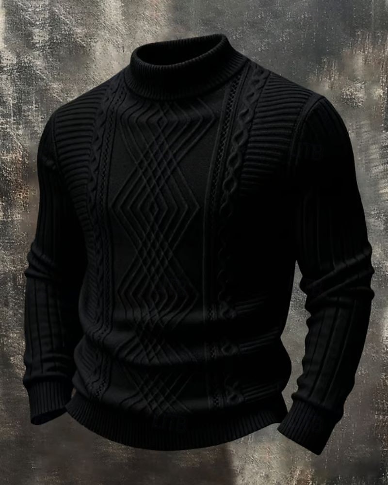 Herren Pullover Strickpullover Gerippt Zopfmuster Stricken Normale Oberteile Gestrickt Einfarbig Stehkragen Mode Streetwear Lässig Alltagskleidung Bekleidung Herbst Winter Blau Schwarz S M L 2026 - $42.99 –P2