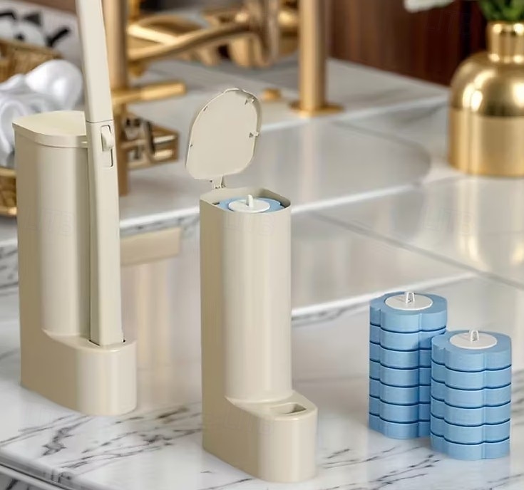 Conjunto de escova de vaso sanitário de parede com 37 peças e suporte, inclui 36 cabeças de escova de reposição multicoloridas, escovas descartáveis para limpeza de vaso sanitário e suporte de parede de 2026 por $24.99 –P7