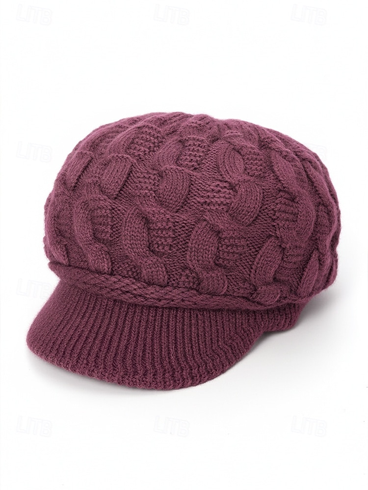 Damska czapka z dzianiny akrylowej z podszewką z polaru, w wielu kolorach, wygodna i stylowa na święta Bożego Narodzenia i zimowe aktywności 2026 - $11.99 –P5
