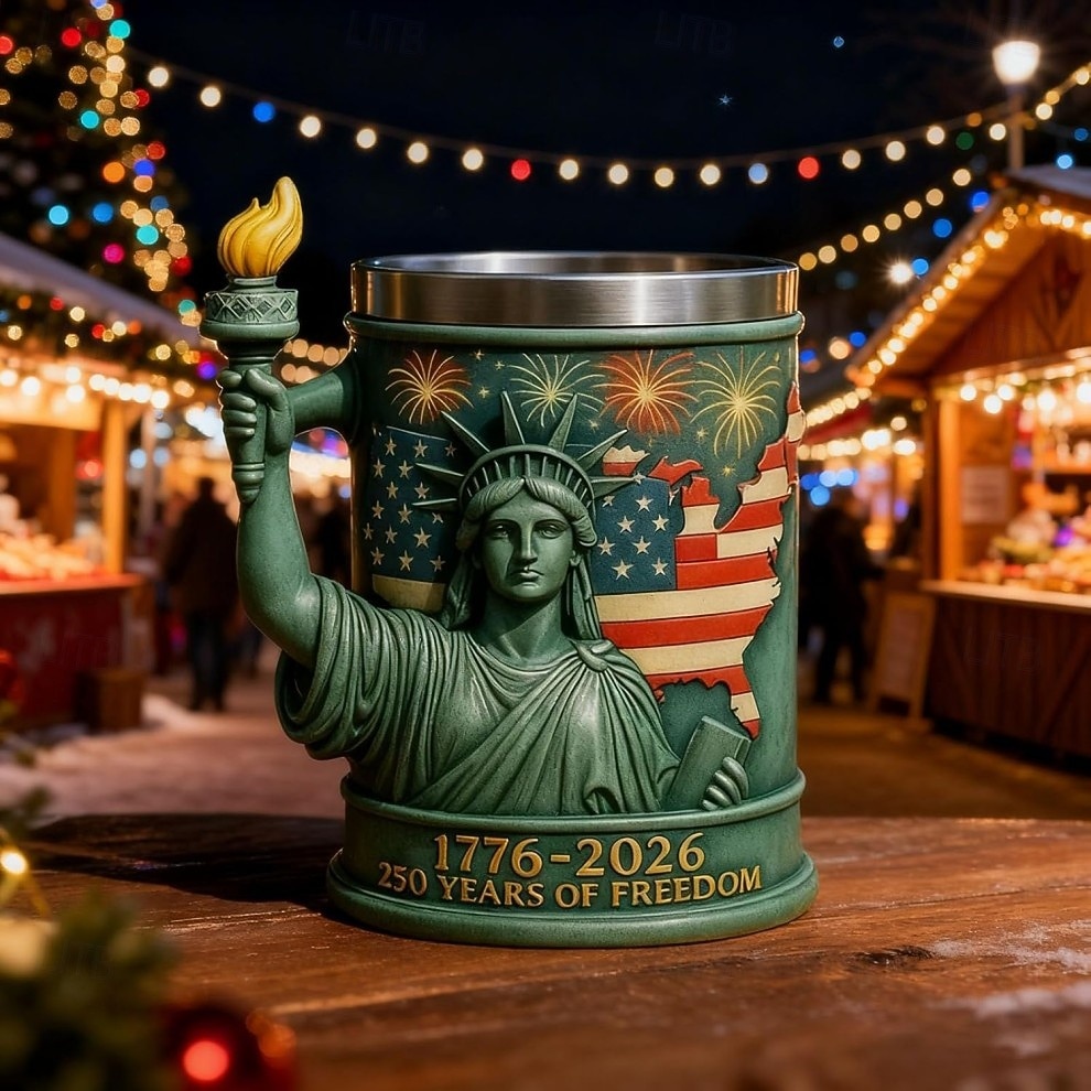 Amerikan vapaudenpatsaan soihtumuki, Yhdysvaltojen 250-vuotisjuhlan muistolahja, isänmaallinen kahvikuppi, itsenäisyyspäivän 250-vuotisjuhlan matkamuisto, vapauden maamerkkimuki keräilijöille 2026 - $25.99 –P4