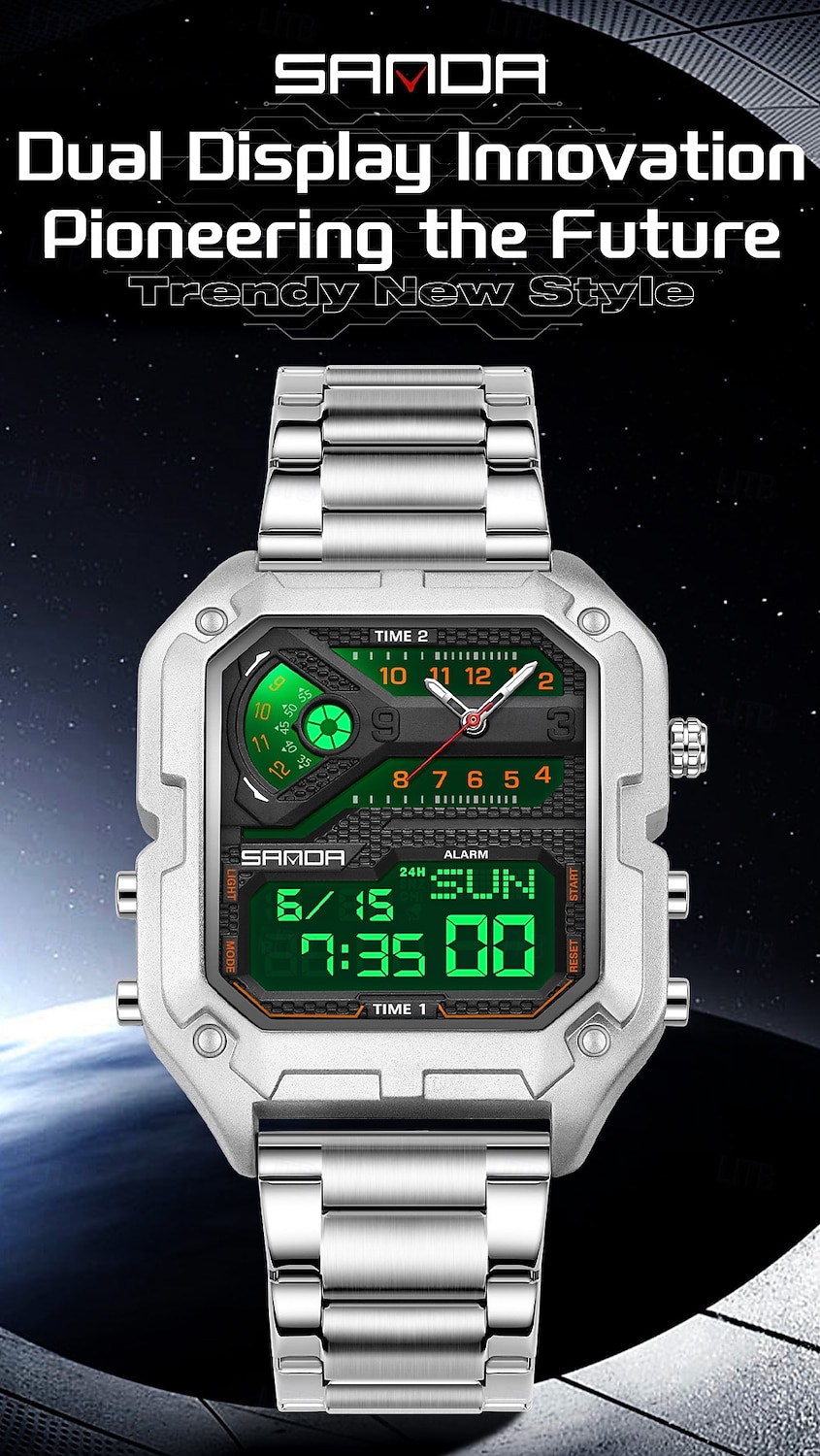 SANDA 6278 Brand Fashion Men's Electronic Watch Multifunction Alarm Clock Luminous Calendar Sports Digital Watches 2026 - $47.99 –P1