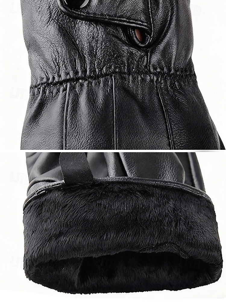 Miesten lampaannahkakäsineet - vedenpitävät, fleecevuoratut lämpimänä, tyylikkäät ja käytännölliset talviulkona käytettäväksi 2026 - $18.99 –P9