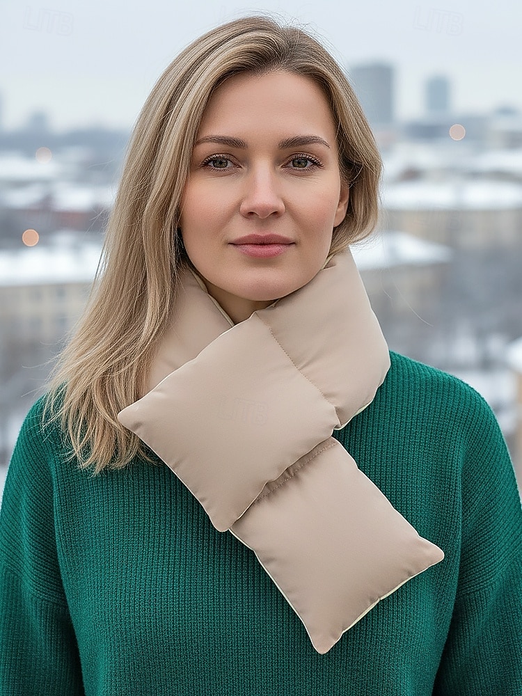 2026年 女性用パッド入りスカーフ - 柔らかいポリエステルと綿素材、複数の色、スタイリッシュなポケットデザイン、冬のアウトドア活動に暖かく快適  コレクション – $11.99 –P1