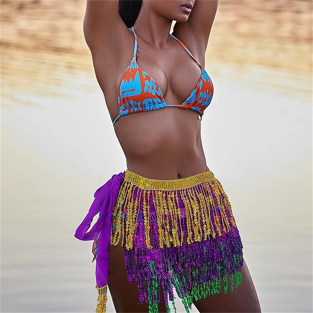 Carnival 2026 Rio Carnival Samba Dancewear Belly Dance Skirt Hip Scarf Dance Hip Belt Latin Dance Hula Hip Scarf Brazil Festival Performance Costume 2026 - $26.99 –P5