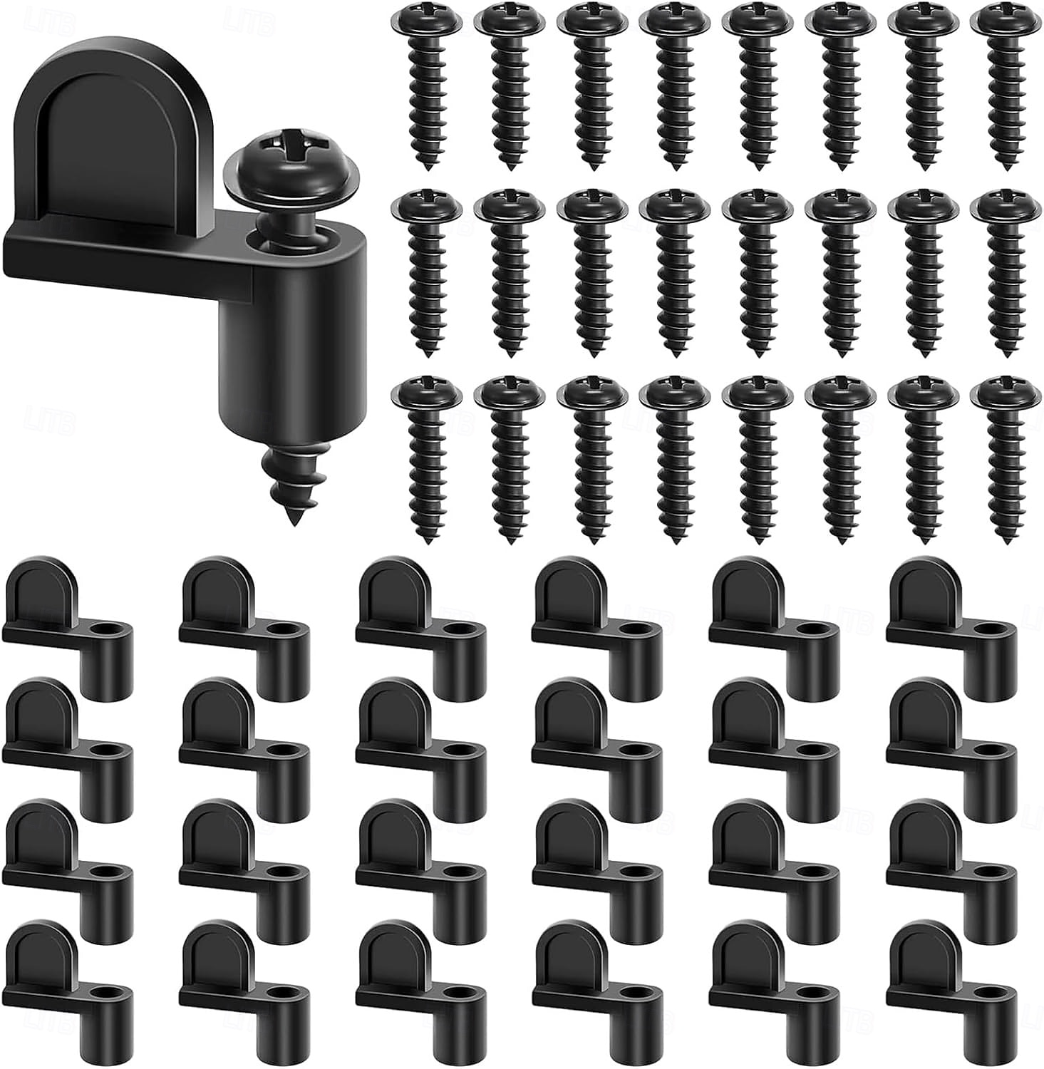 24 Stück 3/8-Zoll-Druckguss-Türglas-Fenstergitterclips mit Schrauben für Sturmtürhalterungen und Fenstergitterbefestigungen, robuste schwarze Beschläge für den privaten und gewerblichen Gebrauch 2026 - $19.99 –P3