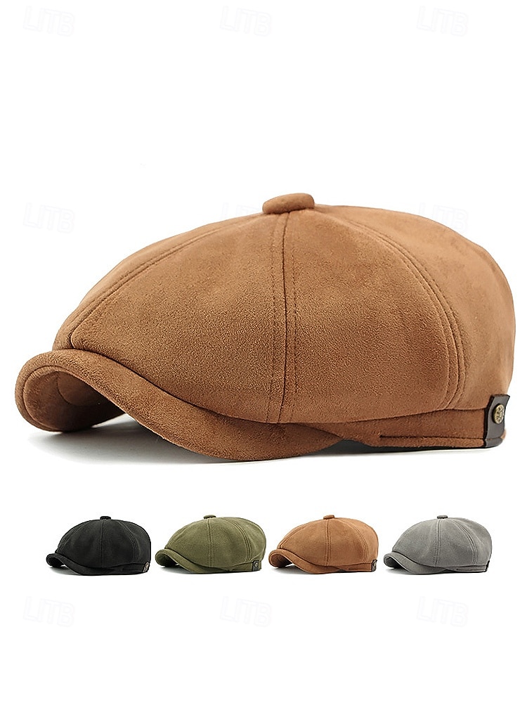 Pánská polyesterová plochá čepice - více barev, stylový design, ideální pro běžné i formální nošení, pohodlný střih pro všechna roční období 2026 - $11.99 –P3