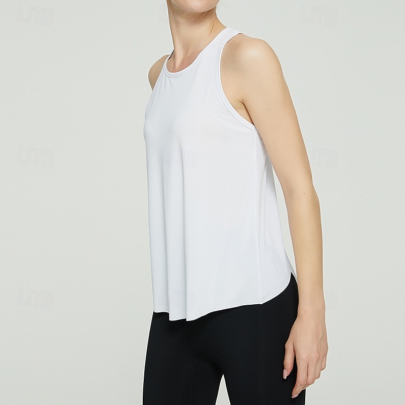 Women's Solid Colored Tank Top Workout Tops Loose Fit Elastic Sweat-Wicking Breathable Tennis Pickleball Yoga Crew Neck Top Black White Yellow Tennis Clothing 2026 - $11.49 –P7