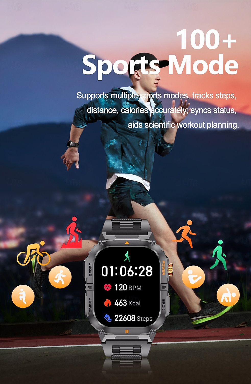 Новые умные часы с аккумулятором 1000 мА·ч, 25-дневным временем работы, мониторингом сна, несколькими функциями напоминания, корпусом из цинкового сплава, ремешком из жидкого силикона! Подходит для 2025 - $36.99 –P7