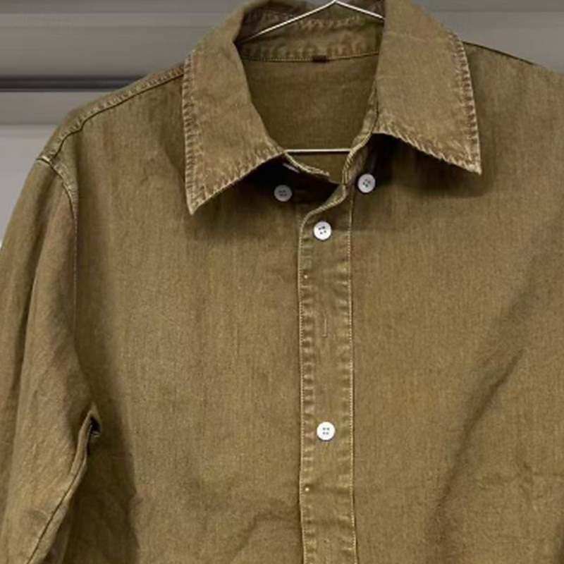 Men's Shirt Summer Shirt Casual Shirt Button Up Shirt Acid Wash Shirt Blue Pink Navy Blue Long Sleeve Plain Turndown Casual Daily Classic Clothing Apparel Cotton Fashion Business Modern Smart Casual 2026 - $29.99 –P2