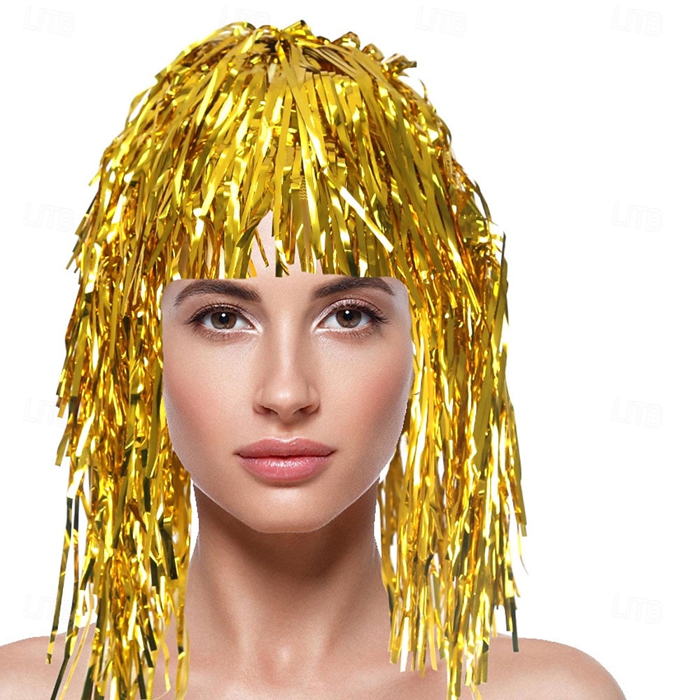 Peluca de carnaval 2026 Rubio Rosa Rojo Rizado Media Peluca sintética para festival Carnaval Desfile Cabello para disfraz de cosplay para Mujer 2026 - $5.52 –P11