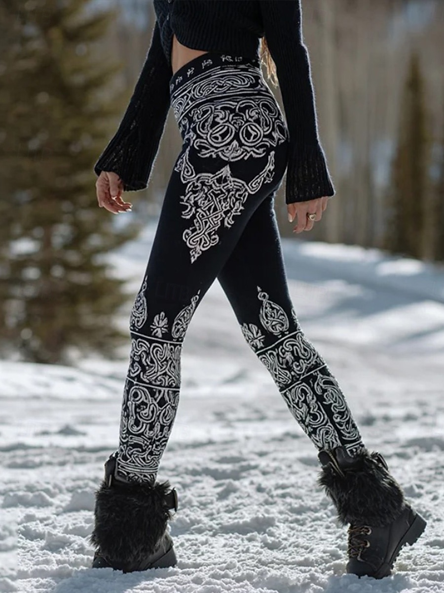 Γυναικεία Κολάν Διακοπές Βίντατζ Εθνοτικό στυλ Πλήρες μήκος Ψηλή Μέση Γραφική Αφηρημένο 3D εκτύπωση Γρήγορο Στέγνωμα Ικανότητα να αναπνέει Moale Ελαστικό 2026 - $21.99 –P2