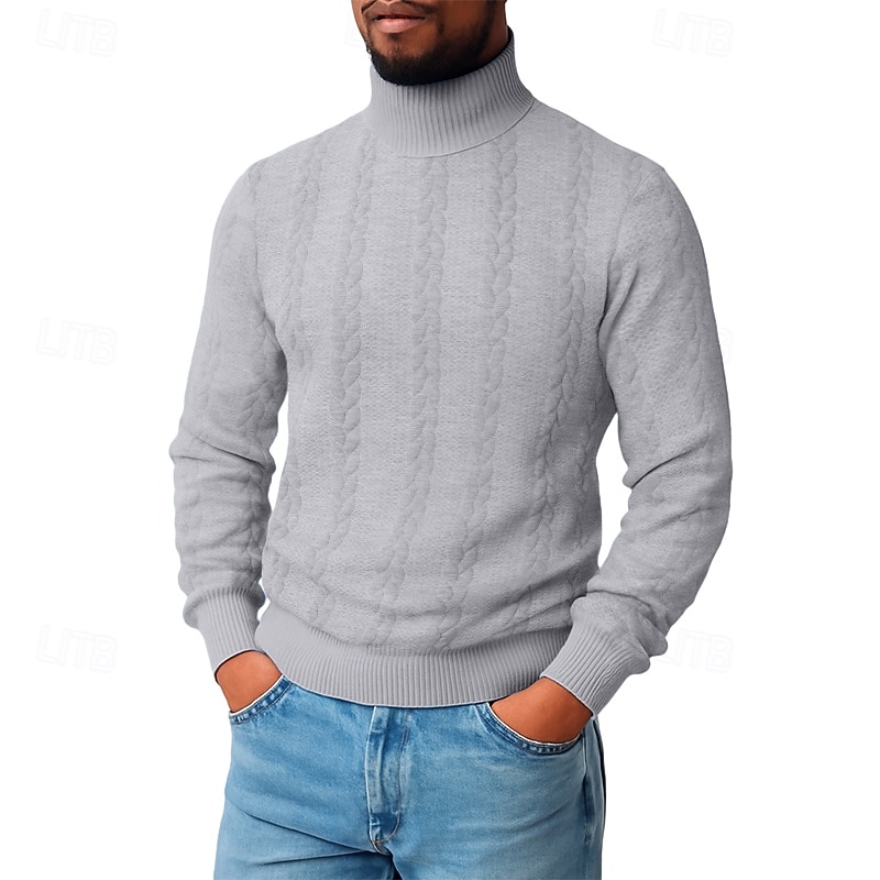 Herr Jacquard Tröja Svart Vit Orange Kaki Grå Kinakrage Slät Strukturerad Sport & Utomhus Ledigt Dagligen Streetwear Häftig Sportkläder Vår & Höst Kläder Pull Tröjor 2026 - $18.49 –P4