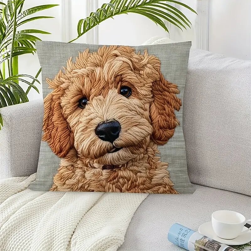 2026年 ヴィンテージスタイルの犬用枕カバー。2Dフラットプリントのデジタルアートワーク。洗濯機で洗えるジッパー開閉。ソファやリビングルーム、寝室のアクセントに最適な装飾クッションカバー。  コレクション – $9.99 –P5