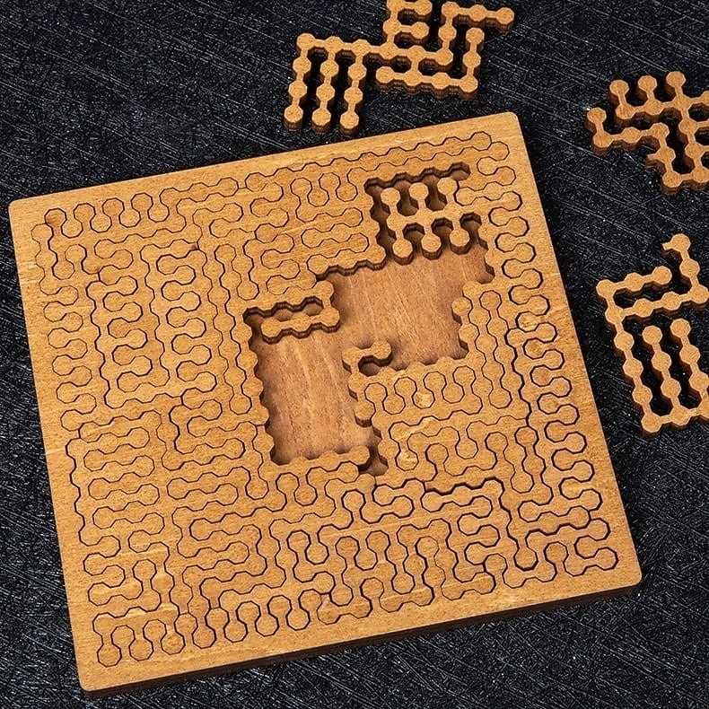 Rompecabezas fractales de madera: un desafiante juego de lógica geométrica para niños y adultos, ideal para aliviar el estrés y fomentar el pensamiento creativo. Un regalo educativo perfecto. 2026 - $21.99 –P3