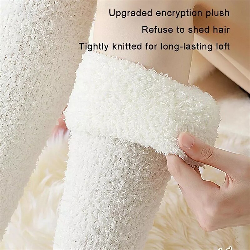 Women Knee High Fuzzy Socks Soft Long Thigh High Warm stockings Cozy Slipper Plush Socks 2026 - $13.99 –P7