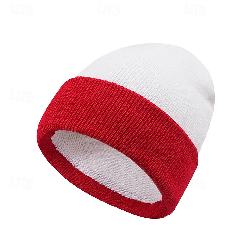 Herre Unisex Beanie lue Vinterhatter Luer Vinterlue Vinter luehatt Svart Hvit Akryl Fiber Strikket Koselig Dagligdagstøy Ensfarget / vanlig farge Varm 2026 - $6.99 –P7