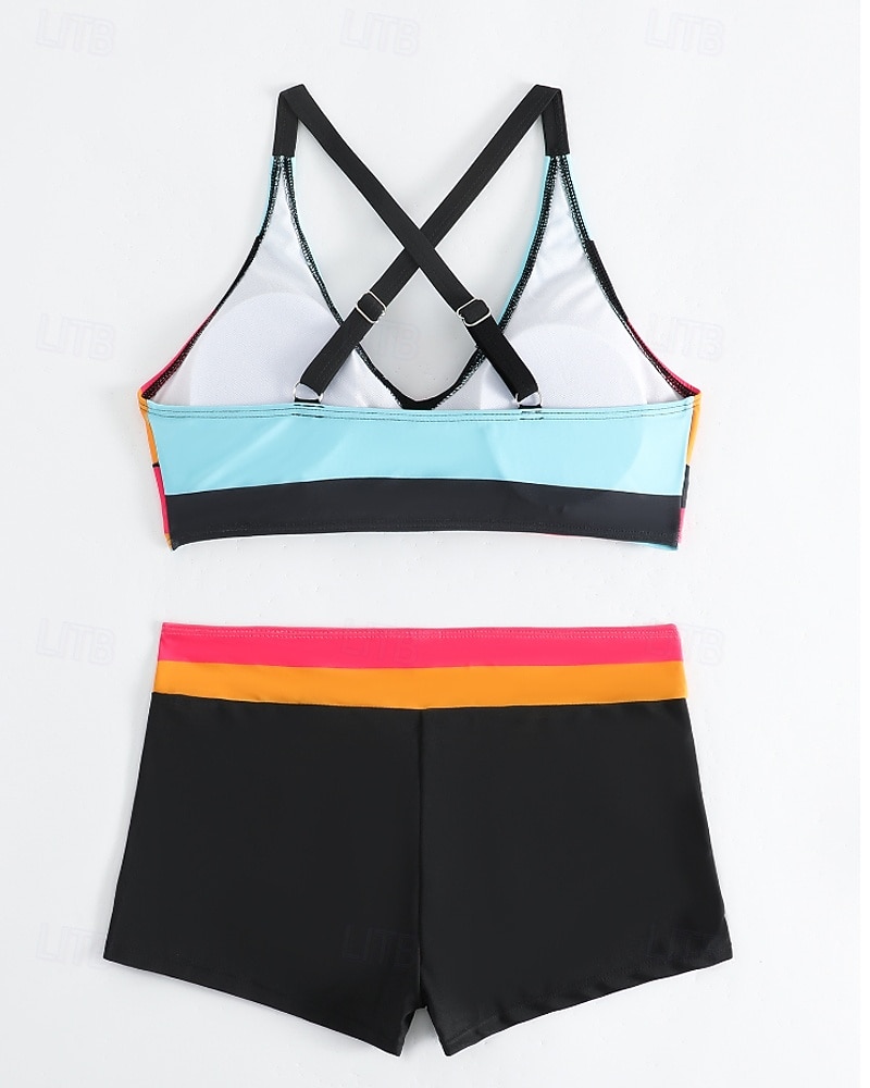Women's Swimwear 2 Piece Shorts Swimsuit Backless Vacation Beach Wear Geometic V Neck Sleeveless Bathing Suits 2026 - $24.99 –P15