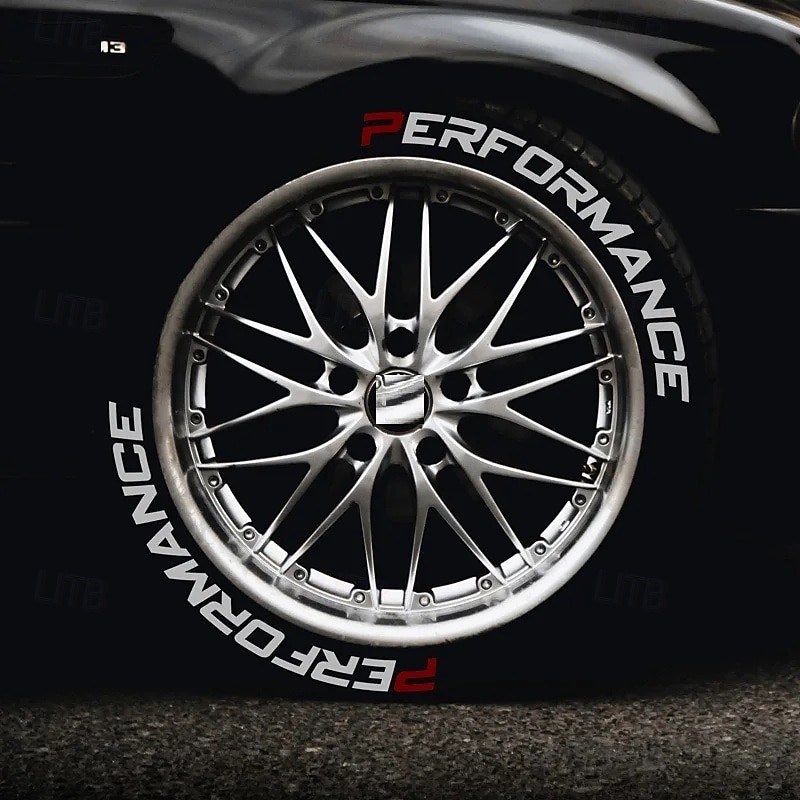 8 قطع/مجموعة ملصقات ديكور لإطارات السيارات ضبط السيارة ملصقات ثلاثية الأبعاد دائمة من مادة البولي فينيل كلوريد ملصقات حروف تسمية السيارات للأداء 2025 - $22.99 –P3
