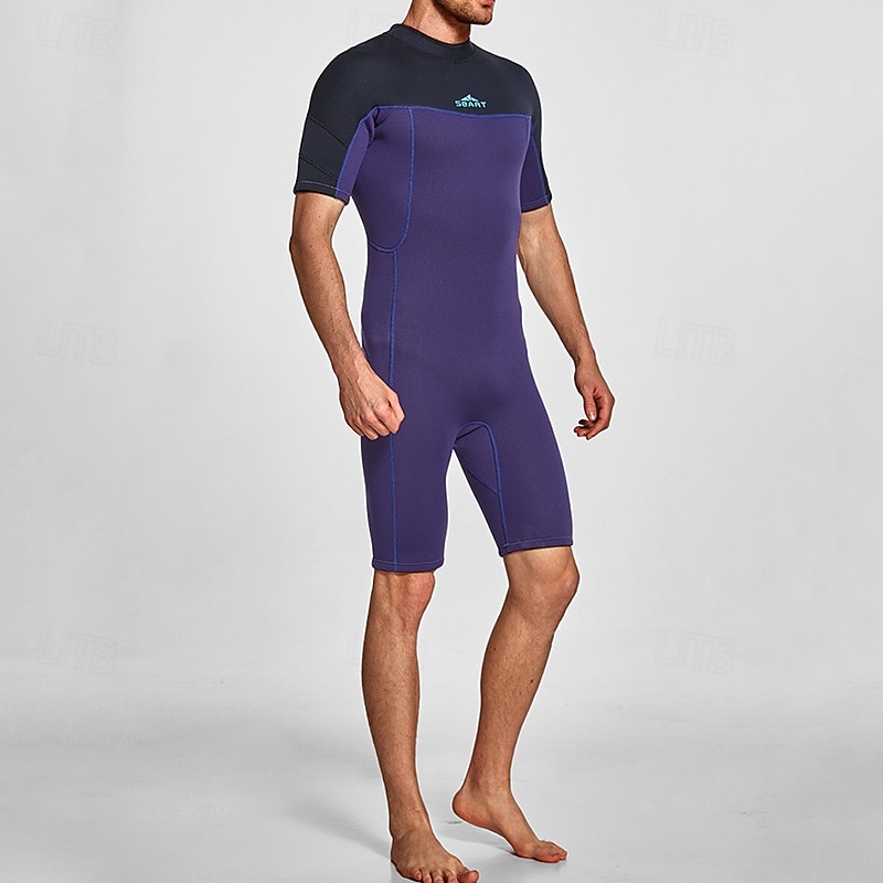 בגדי ריקוד גברים 3 מ"מ חליפת צלילה מניאופרן מגן פריחה לכל הגוף חליפת גלישה אחת חסימת צבעים בקרת בטן שרוולים קצרים חליפות צלילה גלישה שייט בקאנו שנרקול אביב 2026 - $78.99 –P7