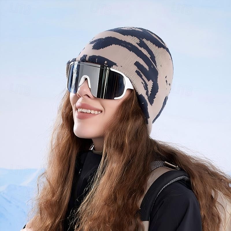 Winter Outdoor Cold Weather Hat For Women Stylish European American Knit Beanie With Ear Protection Large Head Cover Warm Fleece Lined Winter Cap 2026 - $9.49 –P3