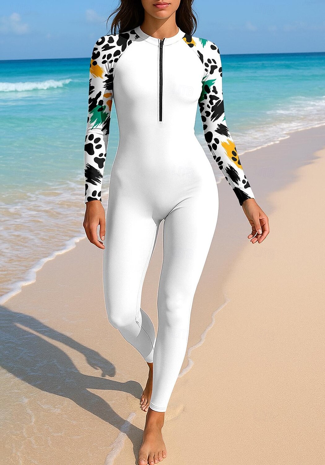 Mulheres Anti Atrito Trajes de banho de corpo inteiro Segunda-pele para Mergulho UPF50+ Secagem Rápida Elasticidade Alta Manga Longa Roupa de Banho Zíper Frontal Surfe Mergulho Snorkeling Natação de 2025 por $42.99 –P5