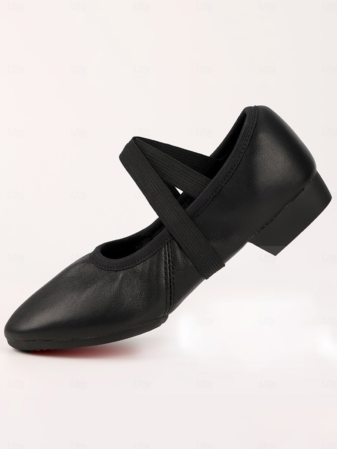 ballerine da donna in pelle marrone chiaro con cinturini elastici incrociati - scarpe da ballo professionali per ragazze e adolescenti &formazione per adulti del 2026 a $32.99 –P1