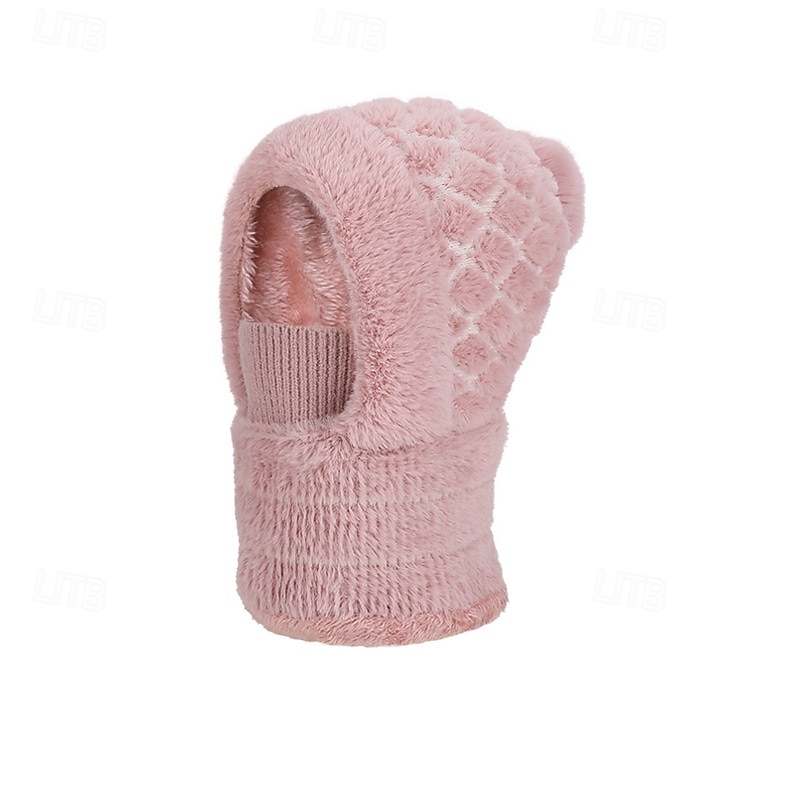 Czapka beanie 3 w 1, ocieplacz na szyję i osłona twarzy, zimowa, ciepła czapka beanie z maską na twarz i ocieplaczem na szyję dla kobiet, do jazdy na rowerze na świeżym powietrzu, jazdy na nartach, nauszniki z dzianiny, wygodna, pełna osłona głowy, zimna  2026 - $25.99 –P8