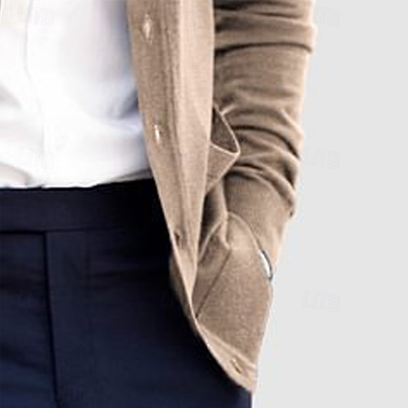 Men's Sweater Cardigan Sweater Ribbed Knit Regular Tops Knitted Plain Turndown Vacation Fashion Casual Office Clothing Apparel Spring &  Fall Navy Blue S M L 2026 - $36.99 –P8