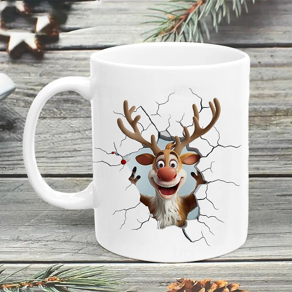 Забавный рождественский подарок, кружка, 3D-мем с разбитой кофейной чашкой, подарок для мужчин, женщин и подростков, модный мем с кружкой Санта-Клауса, подарок на праздничную вечеринку. 2026 - $15.99 –P6