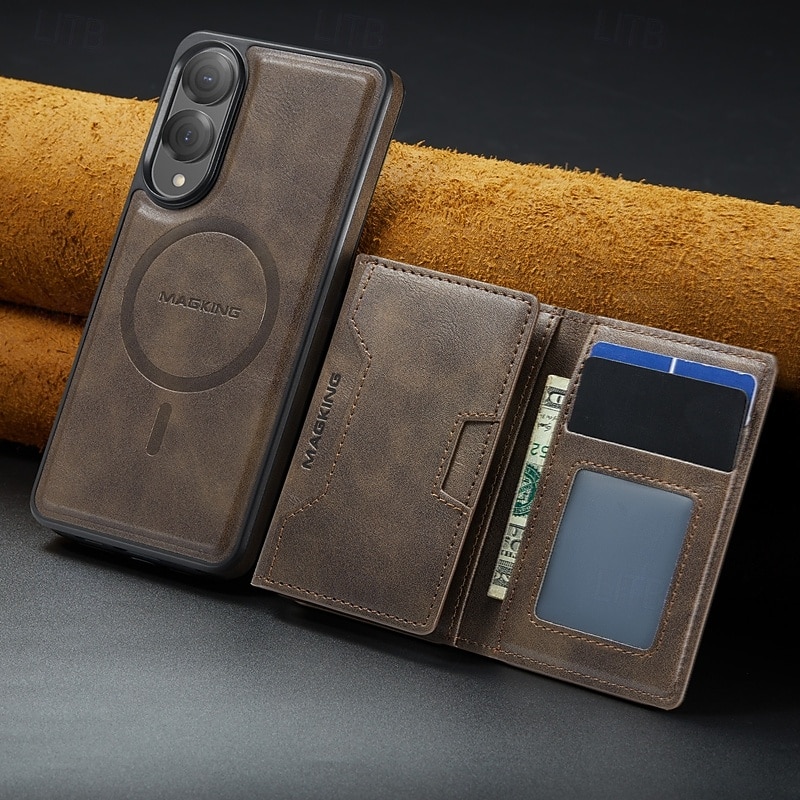 telefone Capinha Para Samsung Galaxy S25 Ultra Plus S25 Edge S24 Ultra Plus S23 Ultra Capa para Cartão Wallet Com Suporte Antichoque Retro Couro PU de 2025 por $21.99 –P4