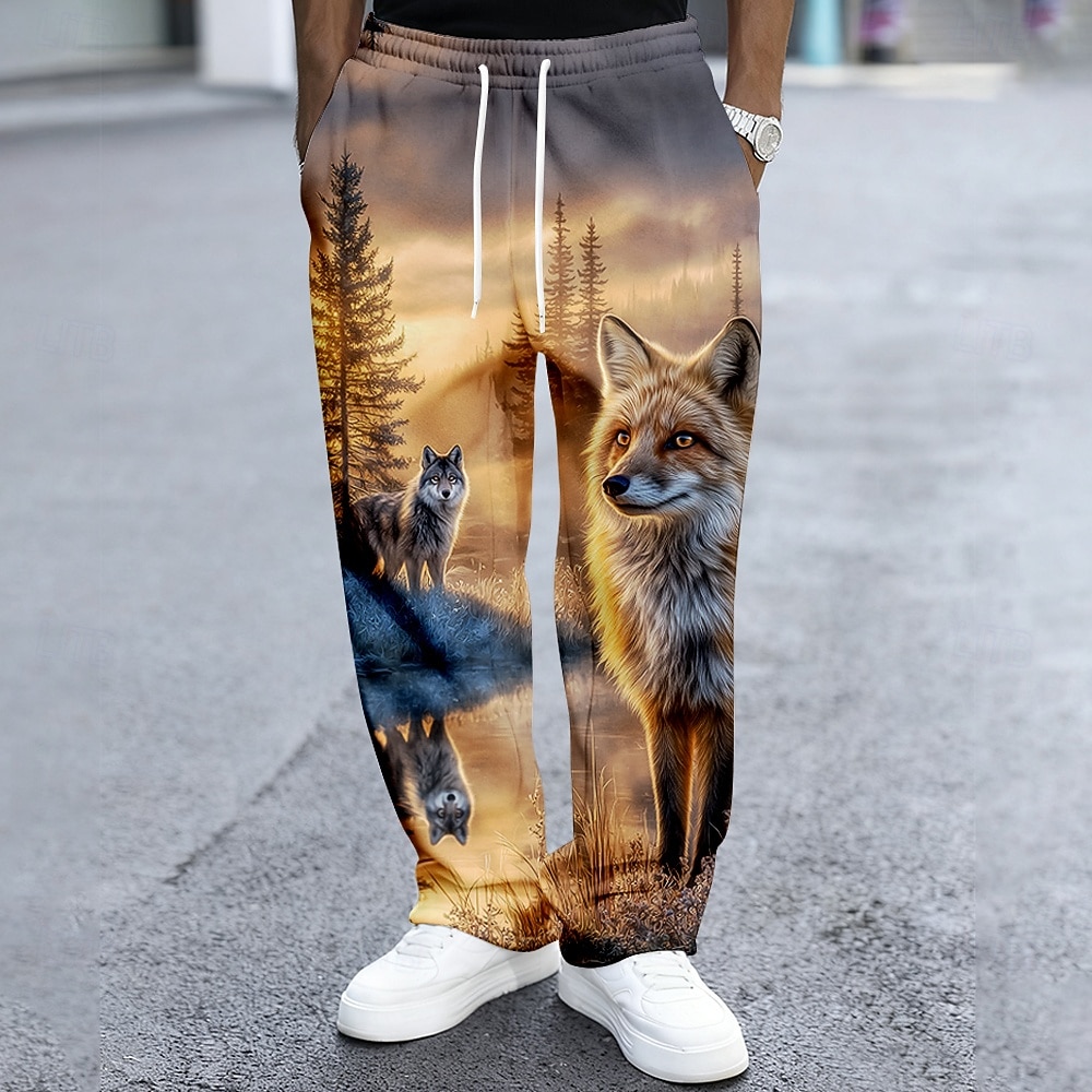 Herre Rev Dyreliv Natur og landskap Joggebukser Bukser Uformelle bukser Medium Midje Vintage retro utendørs Jakt Trening Elastisk snøring i midjen Rette benbukser med lommer Vår Høst 3D-utskrift Bl 2026 - $24.99 –P1