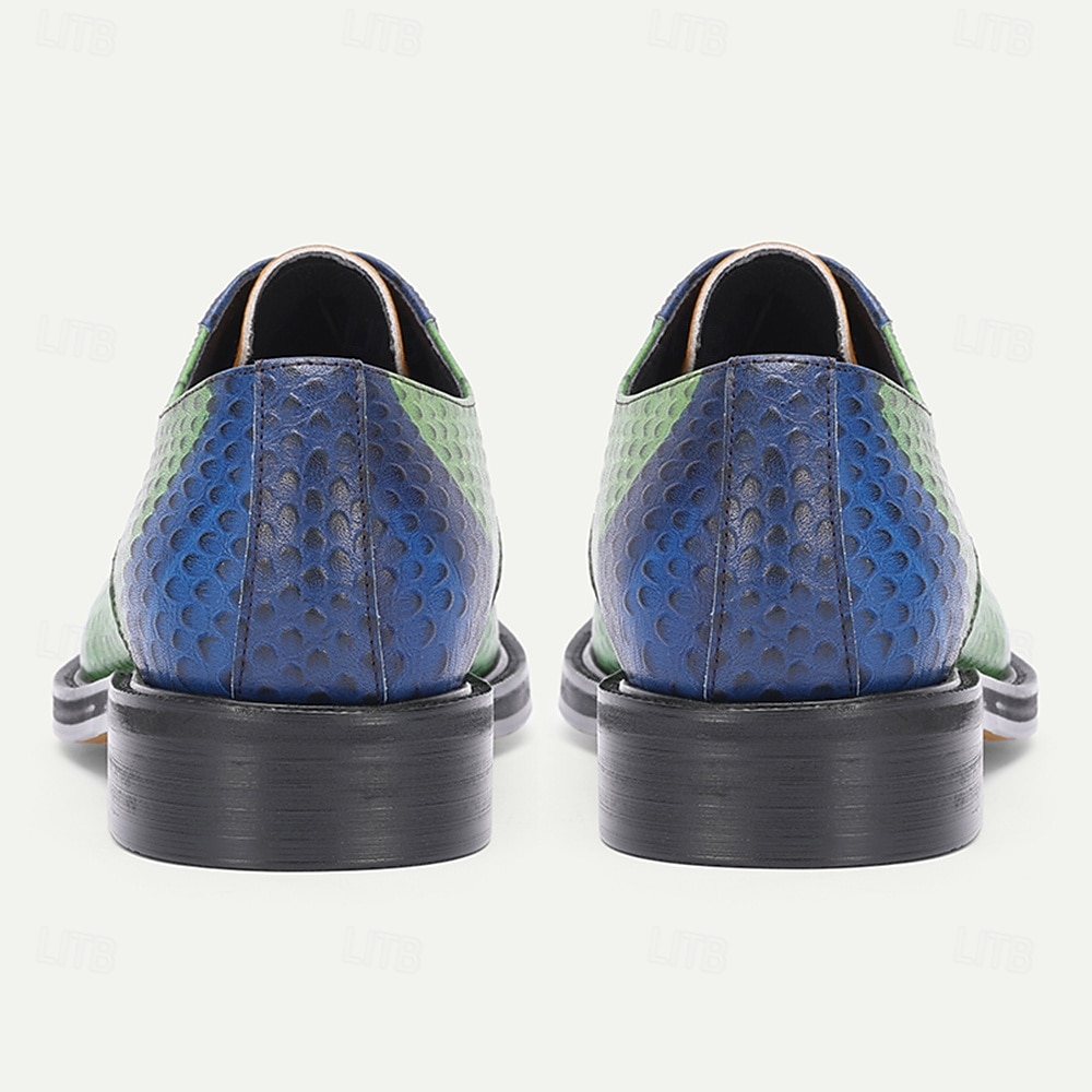 Men's Green and Tan Leather Dress Shoes – Unique and Trendy Design, Ideal for Special Occasions, Fashion-forward Events and Office Wear 2026 - €87.99 –P6