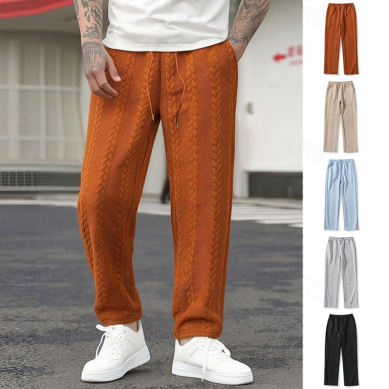 Per uomo Pantaloni da tuta Pantaloni Pantaloni della tuta a gamba dritta Pantaloni della tuta con fondo aperto Jacquard Coulisse Elastico in vita Semplice Traspirante Lunghezza intera Sport del 2026 a $21.99 –P1