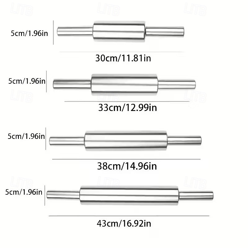 förtjockad kavel i rostfritt stål med halkfritt handtag, professionell degrulle - kraftig, hållbar manuell pastamaskin lämplig för pizza, kakor, bakverk, pasta, lätt att rengöra och rostbeständig 2026 - $13.99 –P2