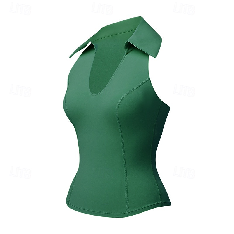 Dam Solid färg Halterlinne Inbyggd BH UV-skydd Snabb tork Elastisk Andningsfunktion Tennis Träning Löpning Halsband Överdelar Svart Vit Purpur Tenniskläder 2026 - $32.99 –P2